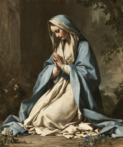 La Vierge en prière — Le Recueillement aux fleurs bleues