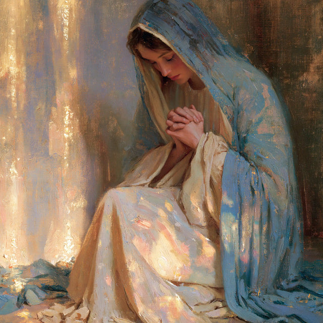 La Vierge en prière — La Prière aux reflets de pêche