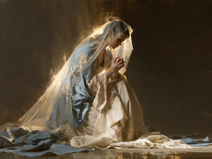 La Vierge en prière — La Traîne lumineuse du voile