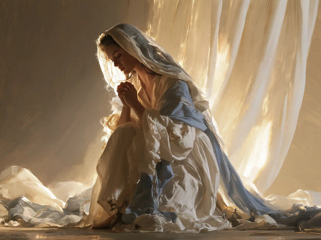 La Vierge en prière — La Clarté suspendue derrière la prière