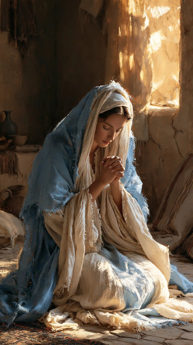 La Vierge en prière — La Fenêtre aux éclats dorés