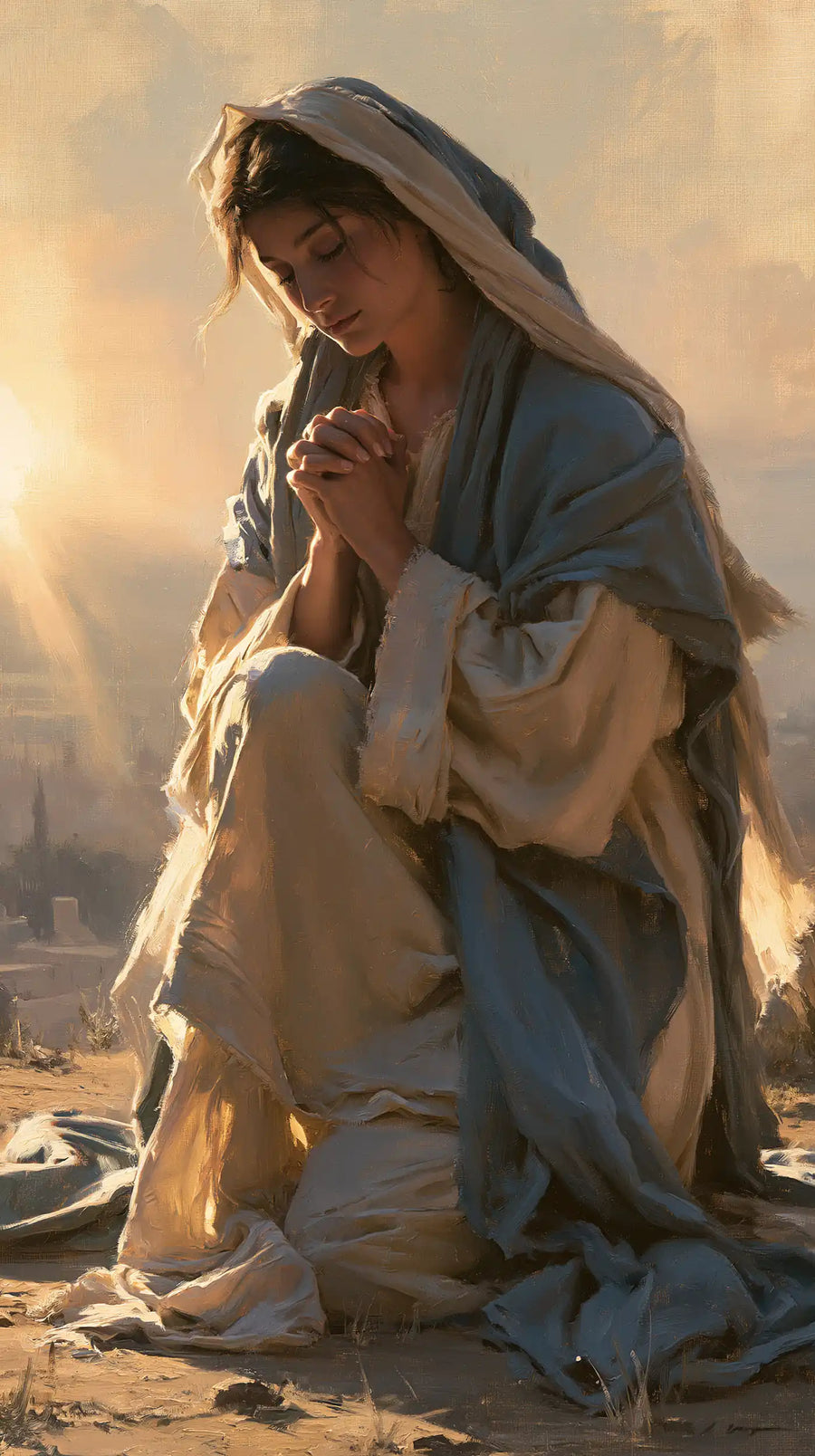 Virgin Mary in Prayer - Mary in a Biblical Interior · Portrait n° 11