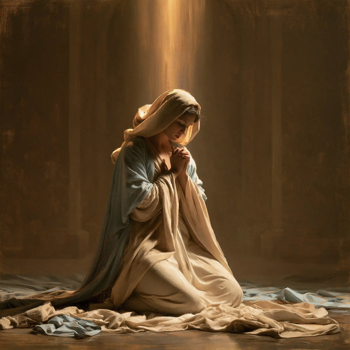 La Vierge en prière — Le Recueillement sous la haute lumière