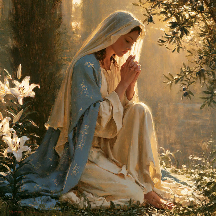 La Vierge en prière — Le Pied nu parmi les herbes