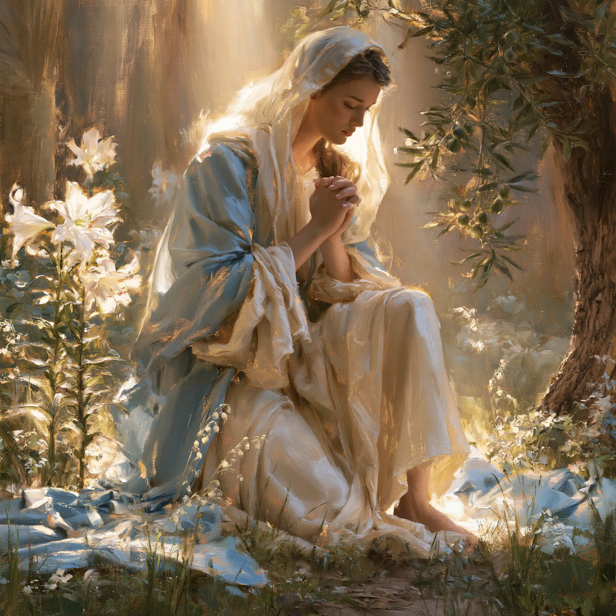La Vierge en prière — La Prière au jardin des pieds nus