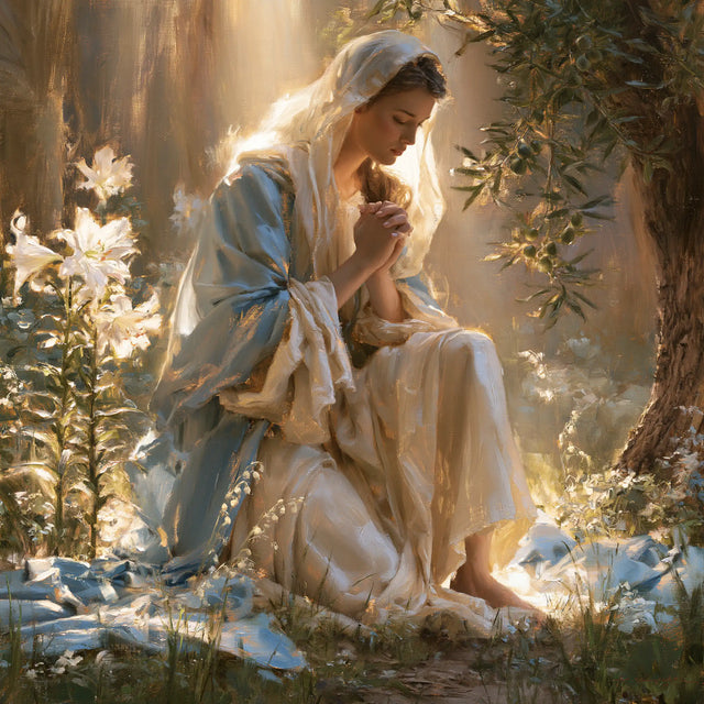 La Vierge en prière — La Prière au jardin des pieds nus