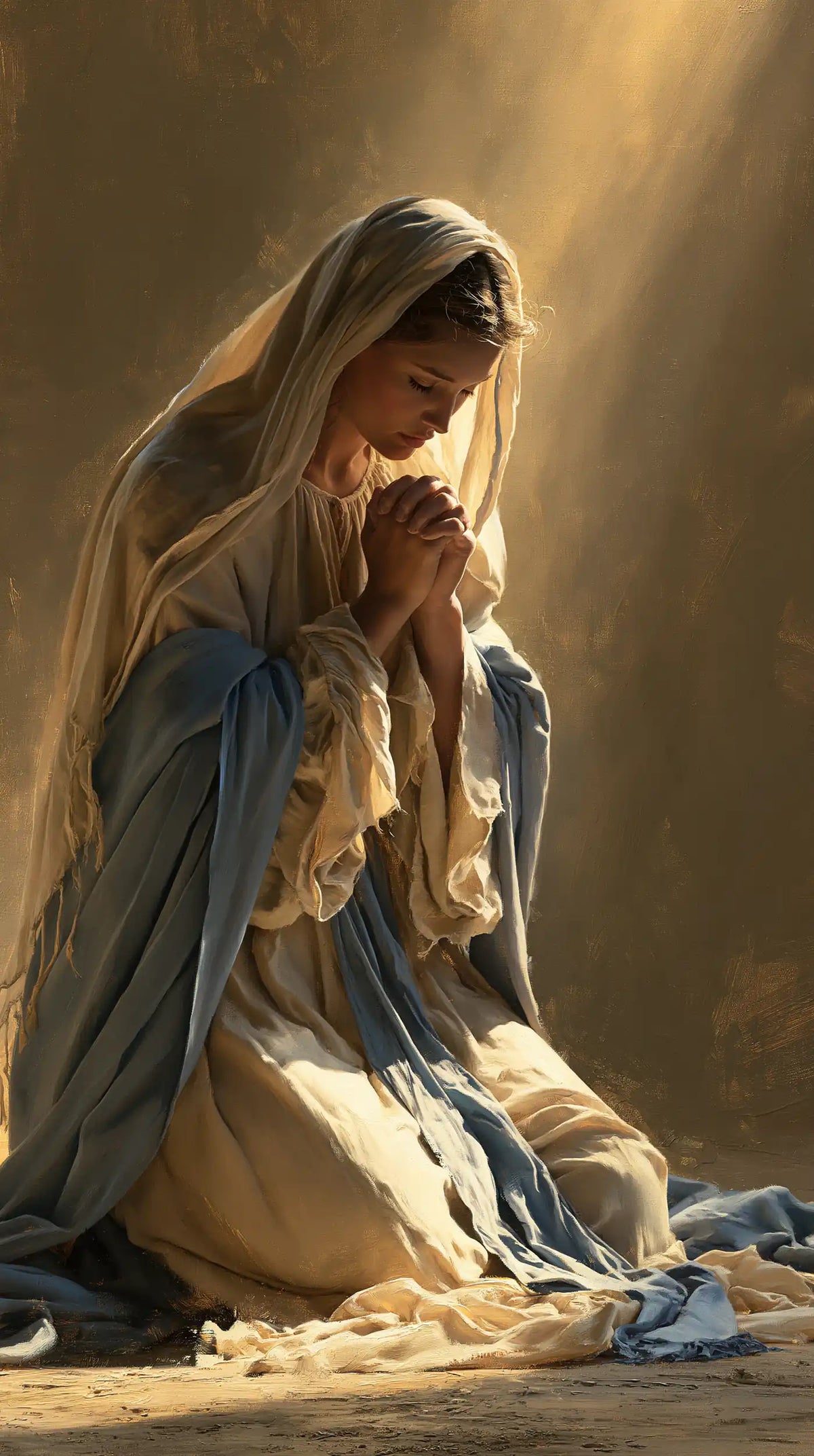 La Vierge en prière — Le Rayon sur les mains recueillies