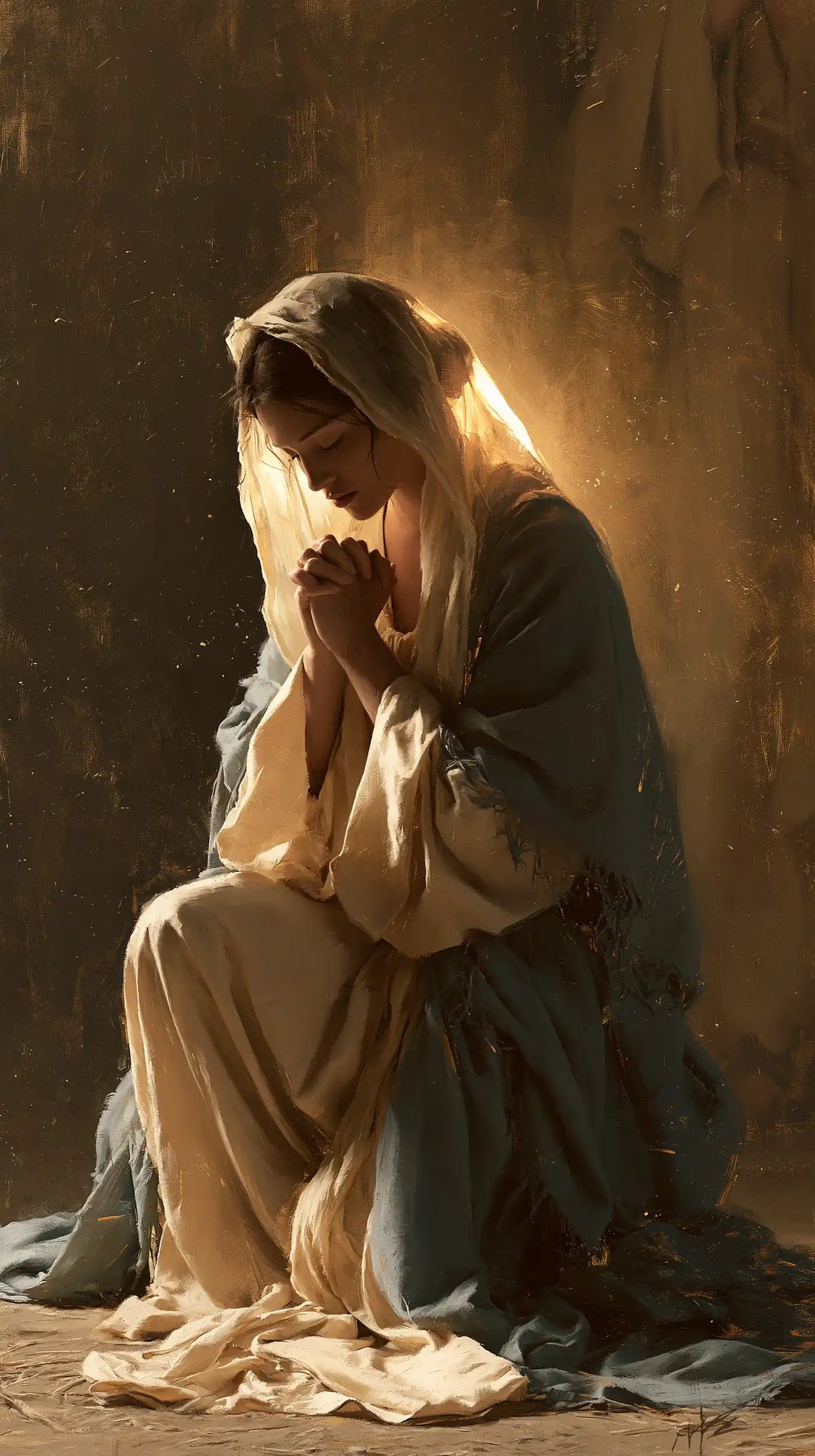 La Vierge en prière — La Lueur derrière le front incliné