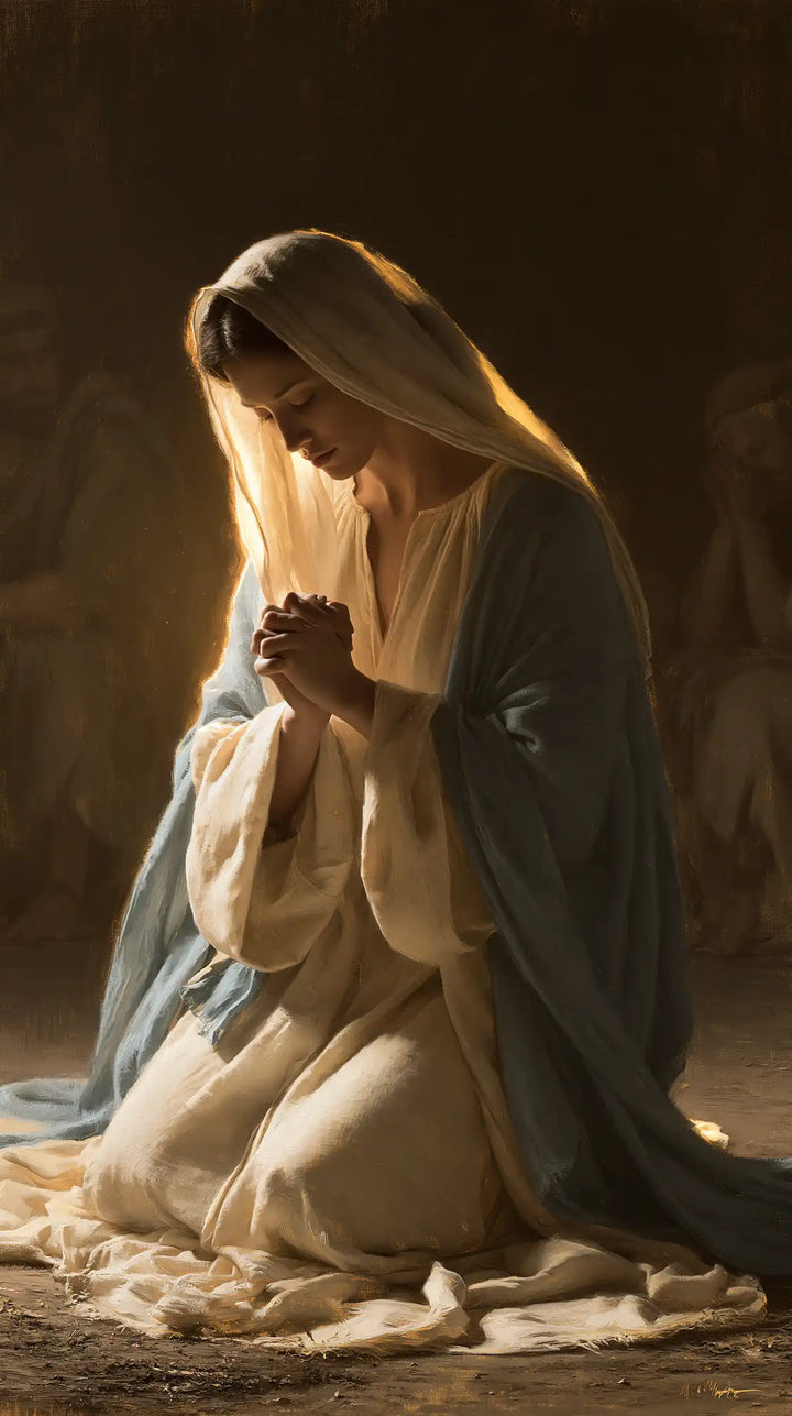 La Vierge en prière — Le Recueillement au voile de miel