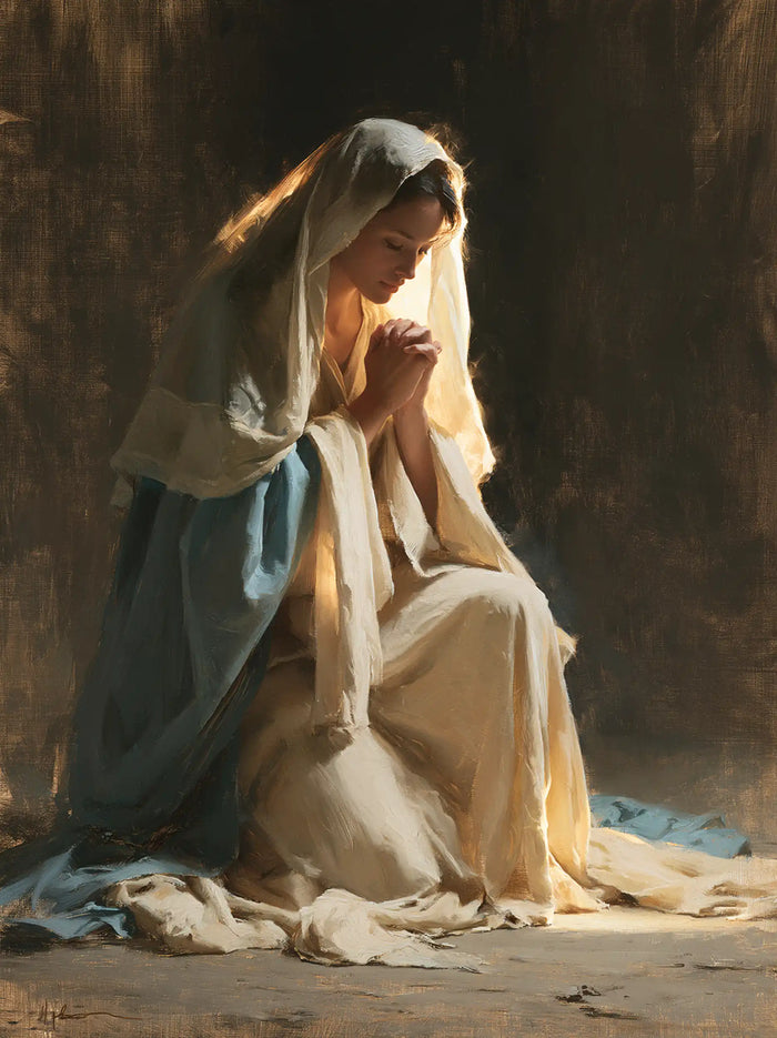 La Vierge en prière — Le Lin près de la joue éclairée