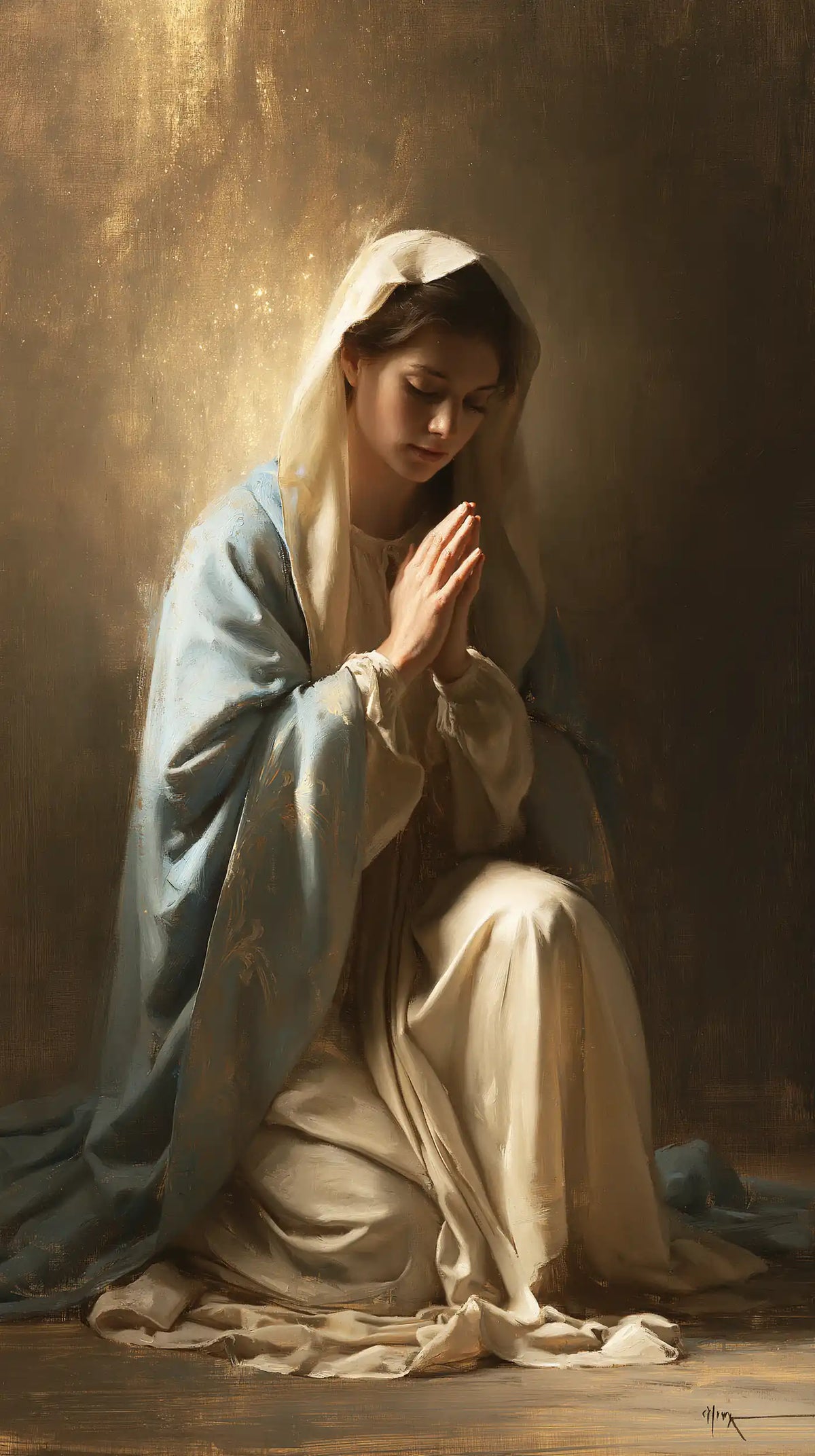 La Vierge en prière — Le Calme sous le voile cendré