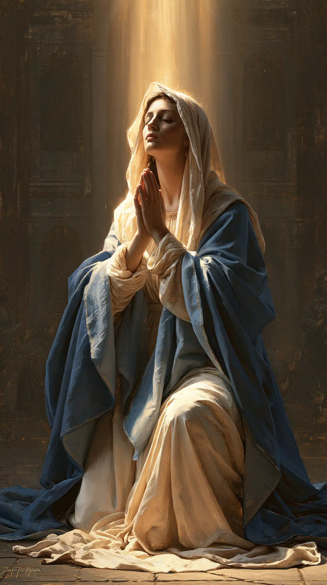 La Vierge en prière — Le Regard vers la source de lumière