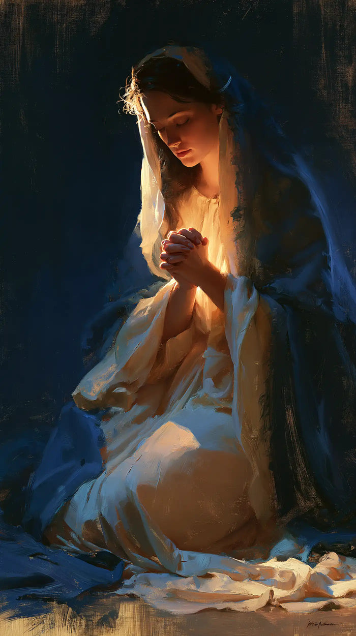 La Vierge en prière — La Prière au foyer de lumière