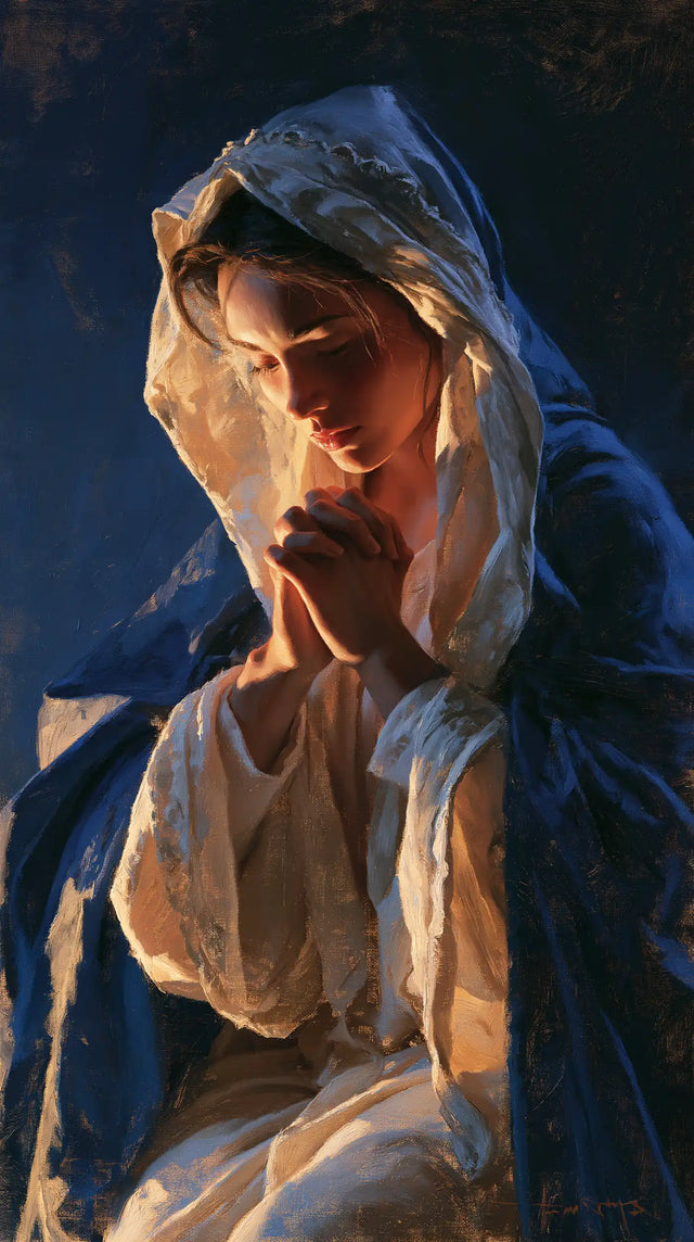 La Vierge en prière — Le Visage dans la gaze ambrée