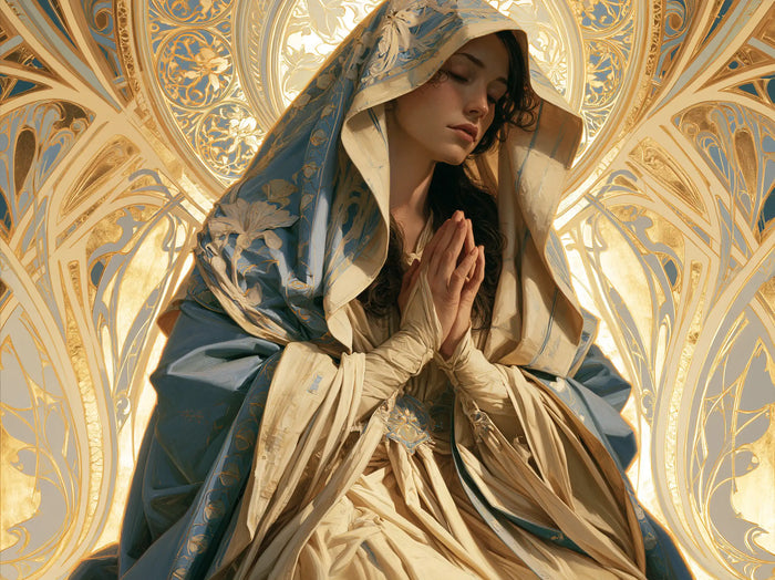 La Vierge en prière — Les Branches d’or du recueillement