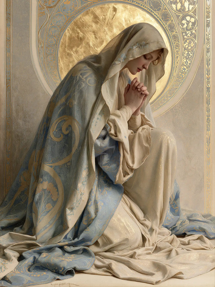 La Vierge en prière — La Prière près du disque patiné