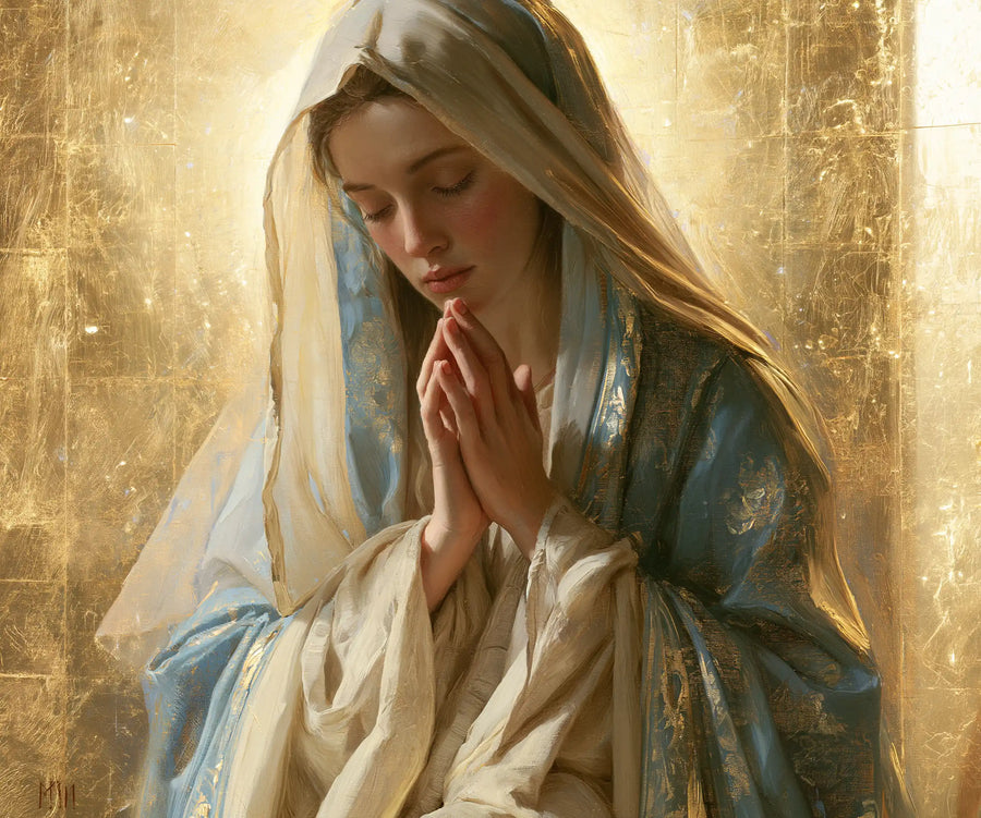 Virgin Mary in Prayer - Sacred Gold · Landscape n° 4