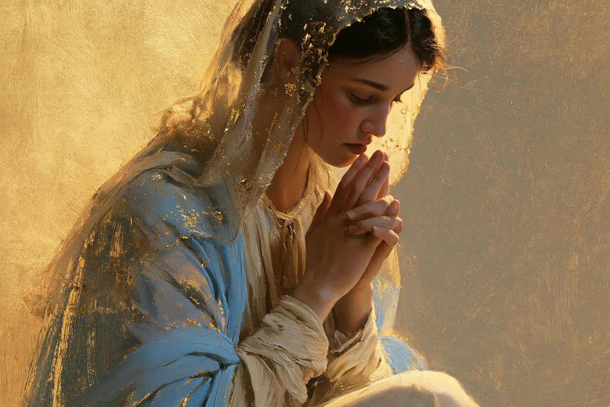 La Vierge en prière — Les Doigts dressés dans la clarté