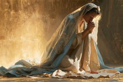 La Vierge en prière — La Traîne bleue devant la lueur basse