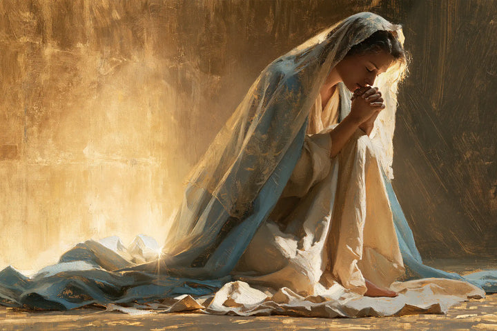 La Vierge en prière — La Traîne bleue devant la lueur basse