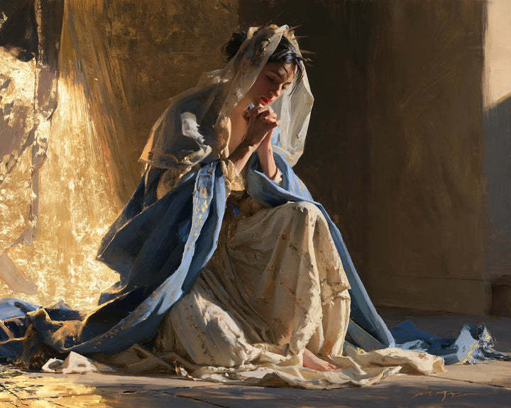La Vierge en prière — Le Bleu devant l’éclat brisé