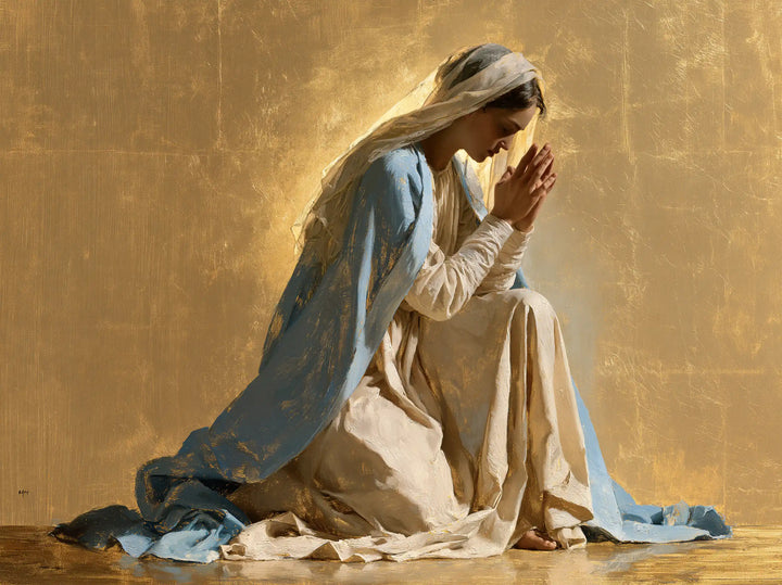 La Vierge en prière — Le Profil dans l’or tranquille