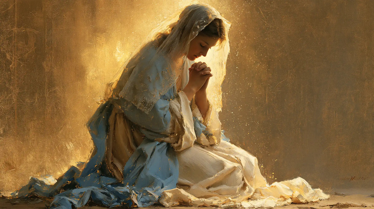 La Vierge en prière — Le Manteau dans la chaleur du nimbe