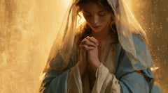 La Vierge en prière — La Confidence dans le voile solaire