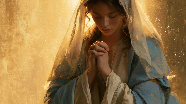 La Vierge en prière — La Confidence dans le voile solaire