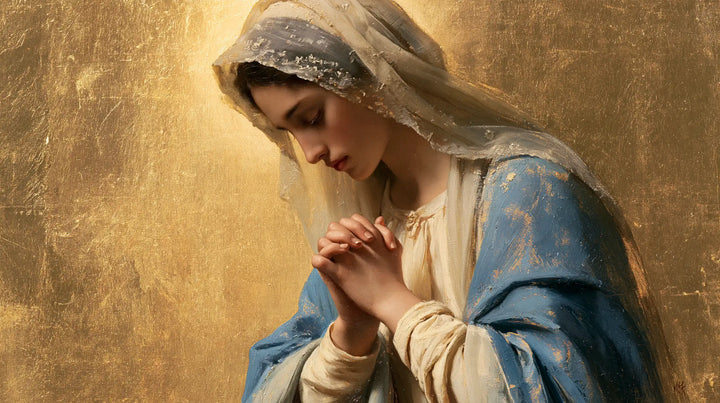 La Vierge en prière — Le Voile de sable et d’or