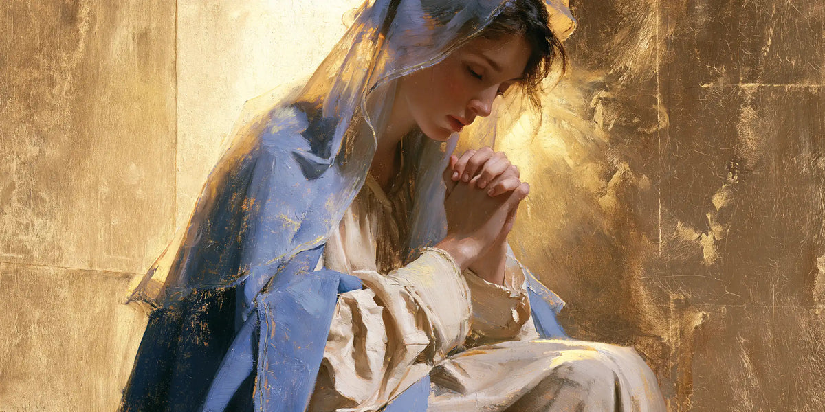 La Vierge en prière — Le Bleu pervenche dans l’or