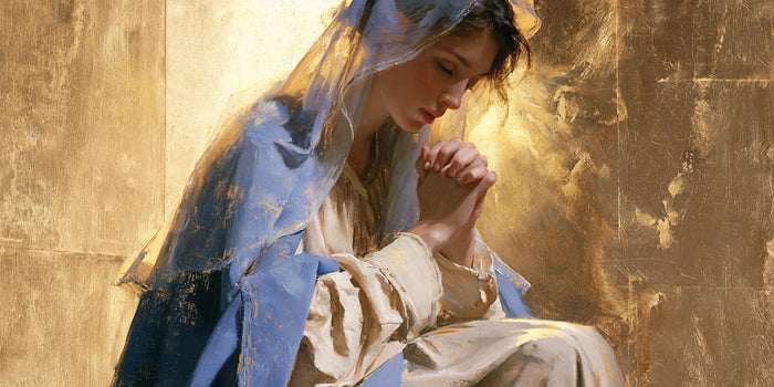 La Vierge en prière — Le Bleu pervenche dans l’or