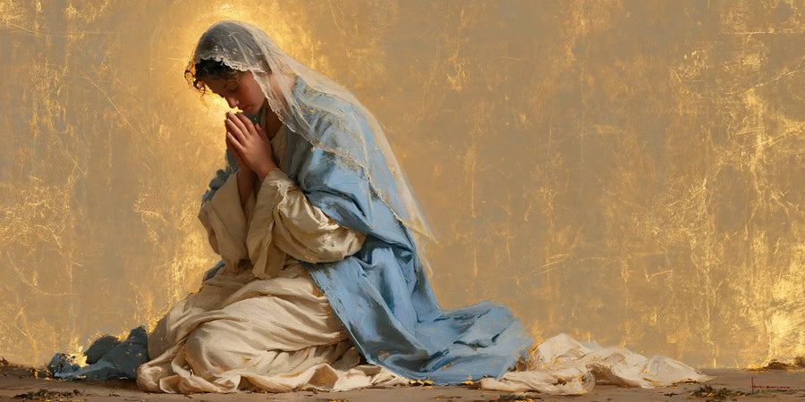 Virgin Mary in Prayer - Sacred Gold · Landscape n° 23