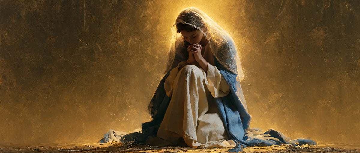 La Vierge en prière — La Petite Présence dans l’or profond