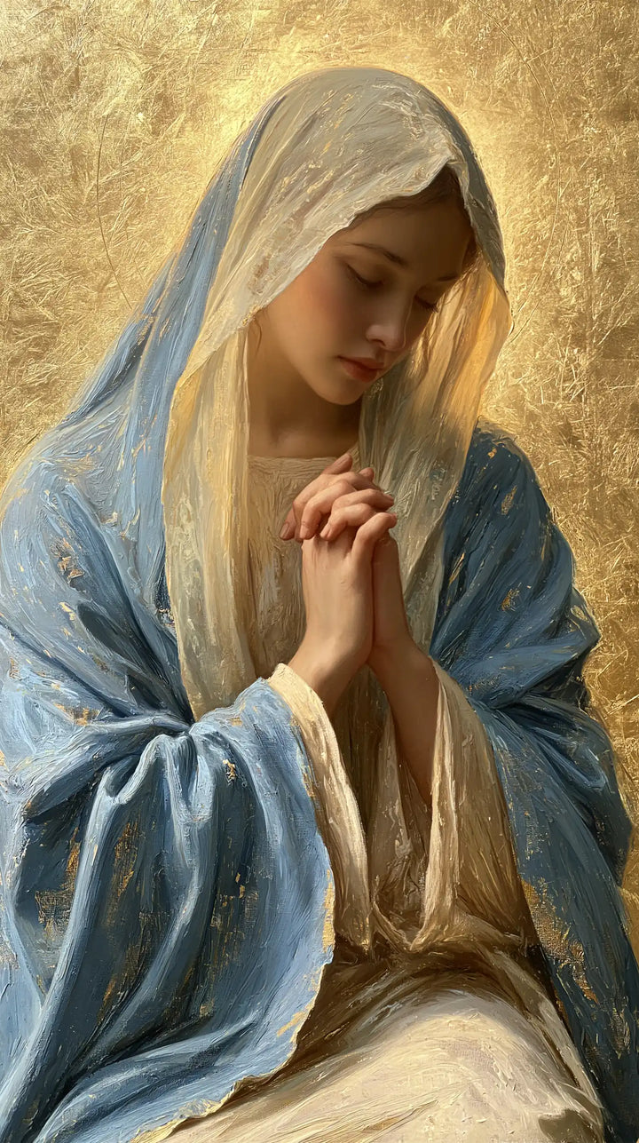 La Vierge en prière — Le Voile de douceur sur l’or