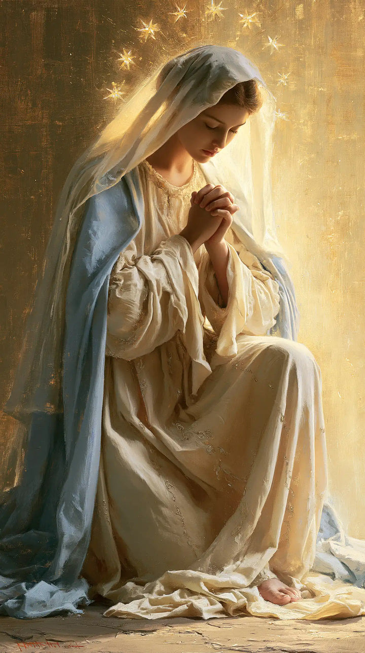 La Vierge en prière — Les Étoiles au-dessus du voile clair