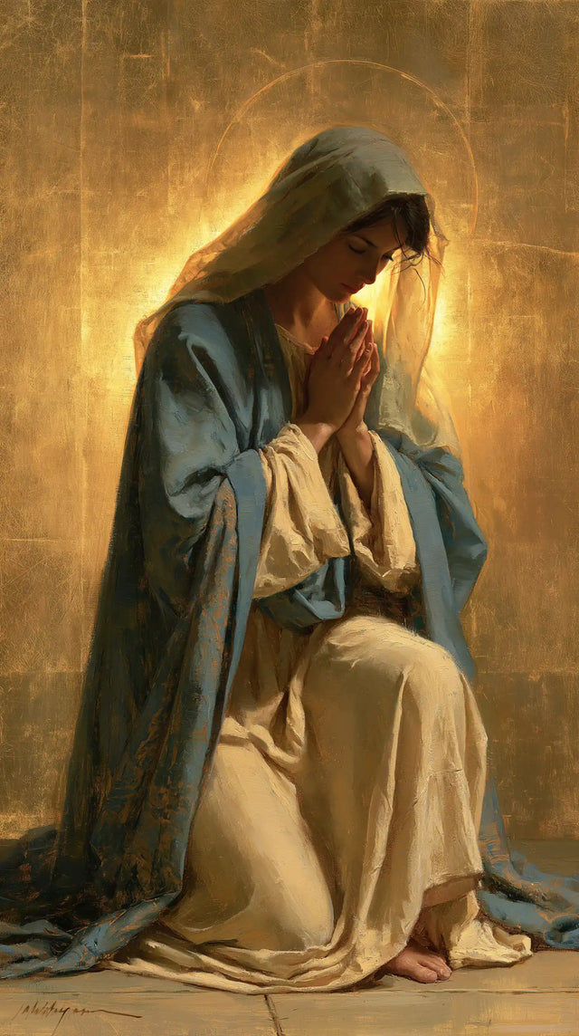 La Vierge en prière — Le Bleu vert au cercle incandescent