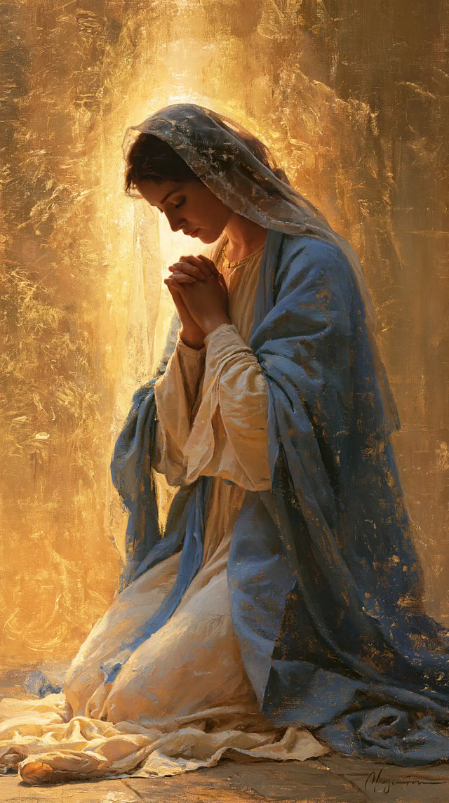 La Vierge en prière — La Silhouette dans la colonne ambrée