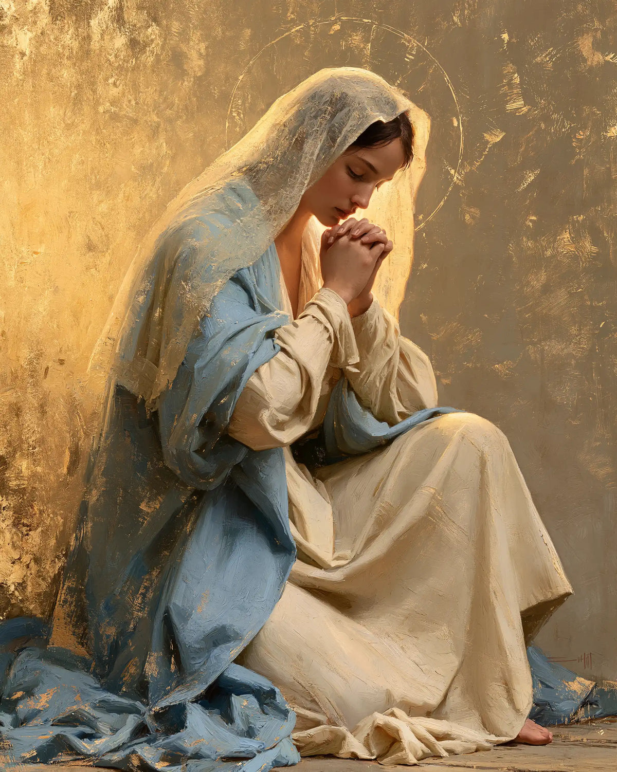La Vierge en prière — La Prière au voile semé de lumière