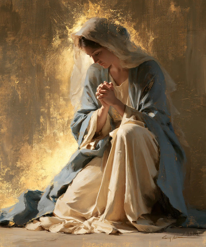 La Vierge en prière — Le Voile soulevé dans la clarté