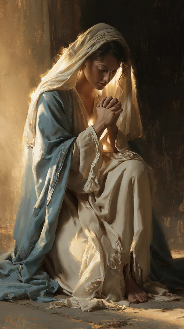 La Vierge en prière — La Prière au pied de la lueur