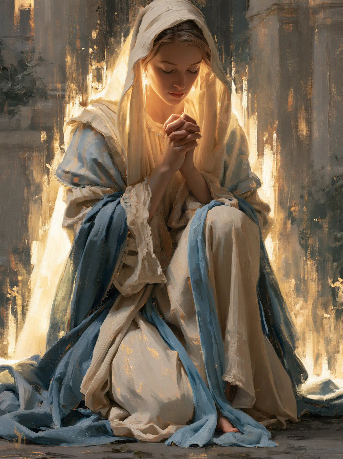 La Vierge en prière — La Prière dans les reflets du seuil