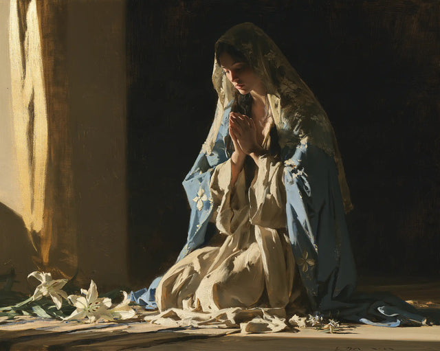 La Vierge en prière — La Prière devant le seuil d’ombre