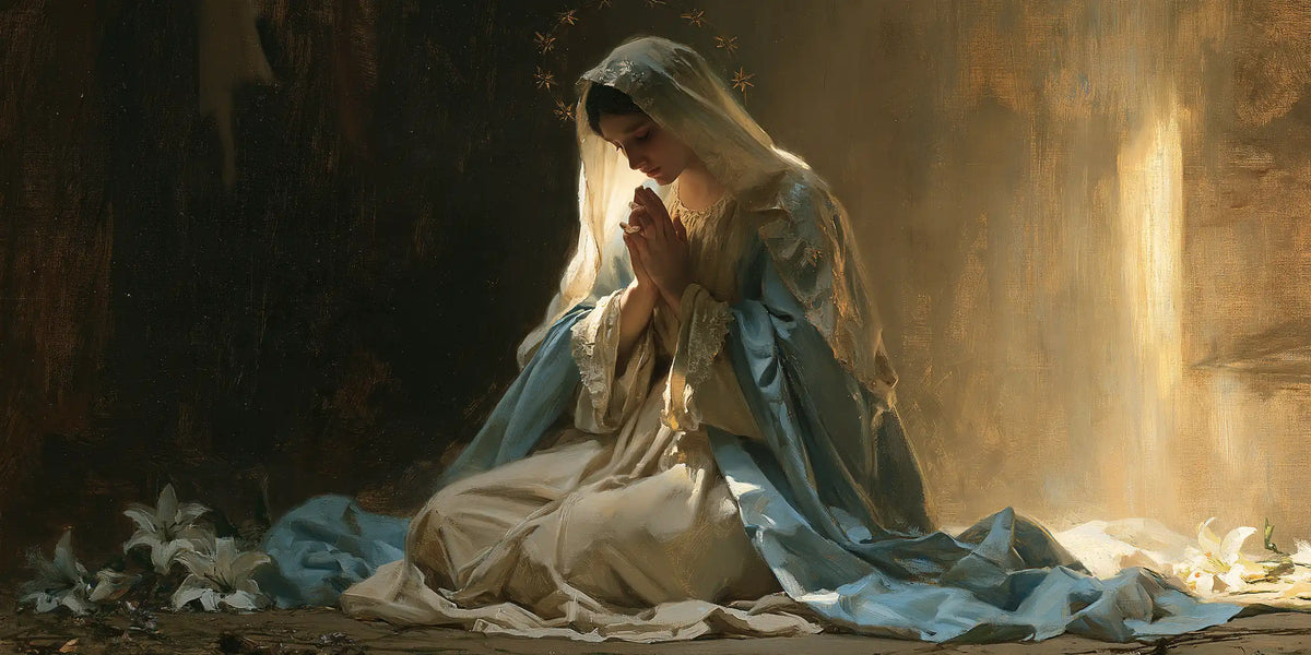 La Vierge en prière — Le Bleu dans la trouée du mur