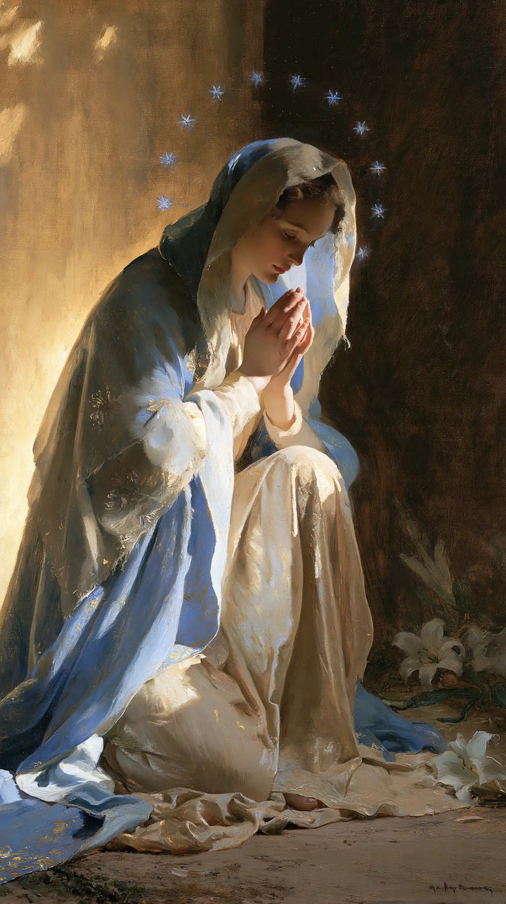 La Vierge en prière — La Couronne de points bleus