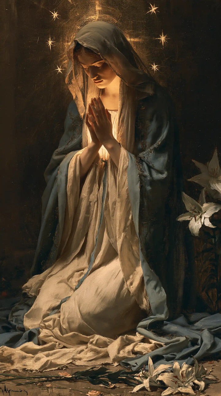 La Vierge en prière — Les Étoiles dans la chambre brune