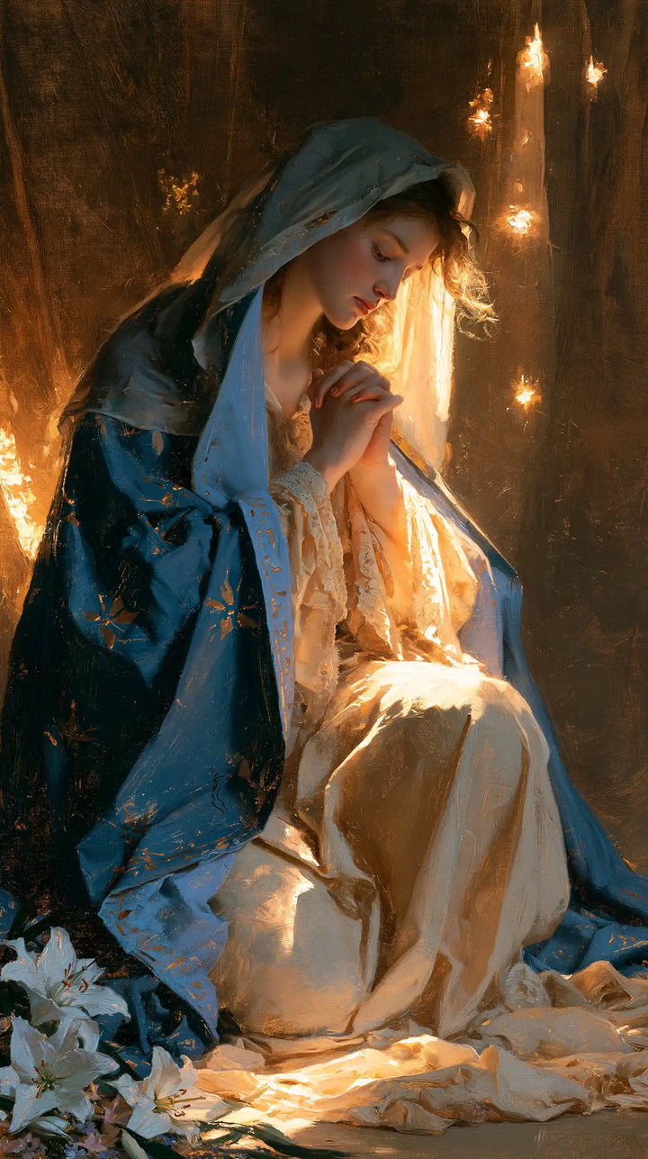 La Vierge en prière — Le Cuivre sur le voile