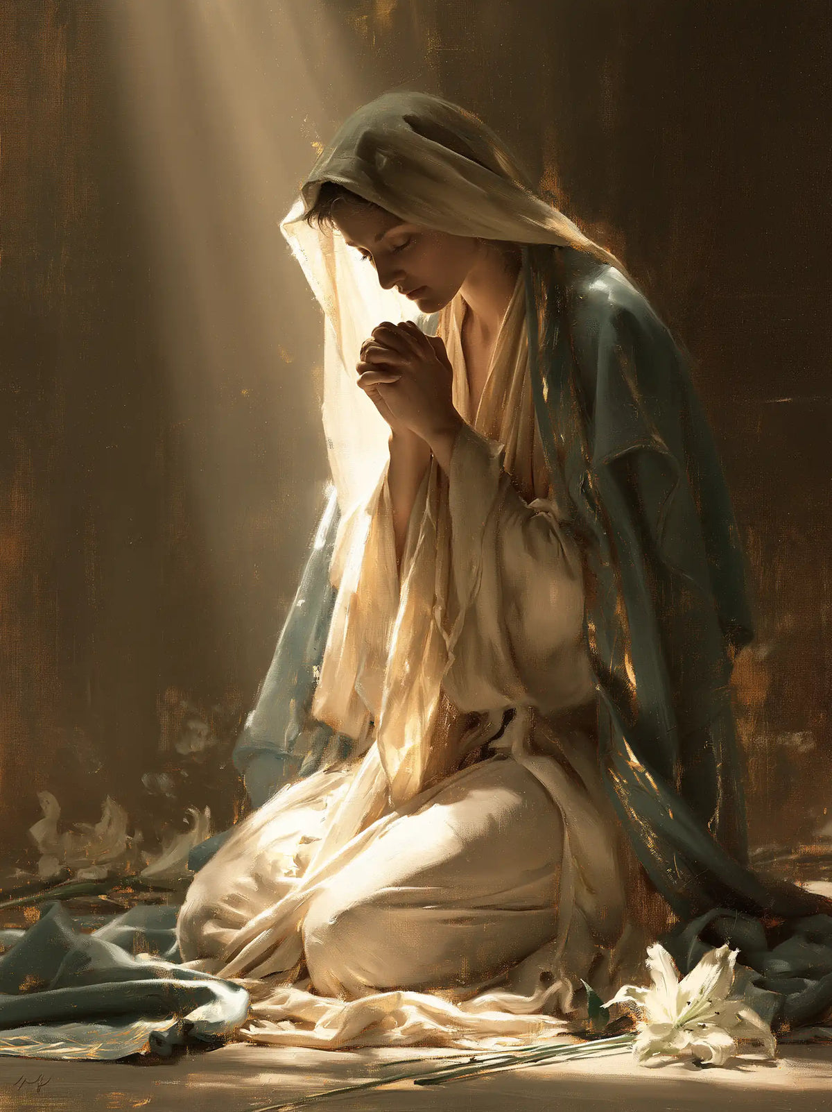 La Vierge en prière — La Grâce entre les fleurs