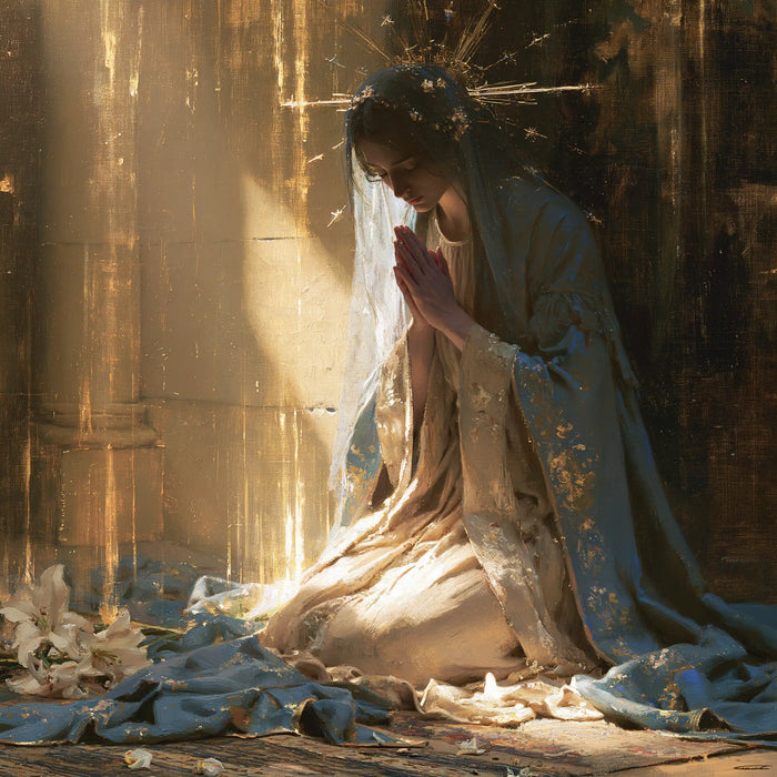 La Vierge en prière — La Splendeur derrière le front incliné