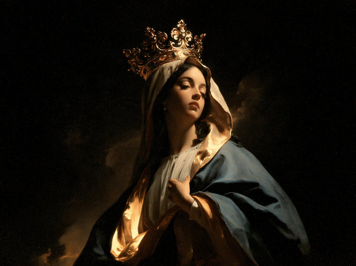 Marie, Reine du Ciel — La Main au cœur dans le velours noir